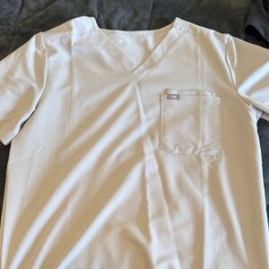 Figs Light Gray V-Neck Scrub Top